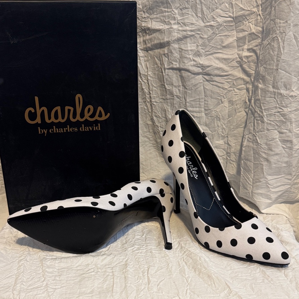 Charles by Charles David Polka Dot Heels